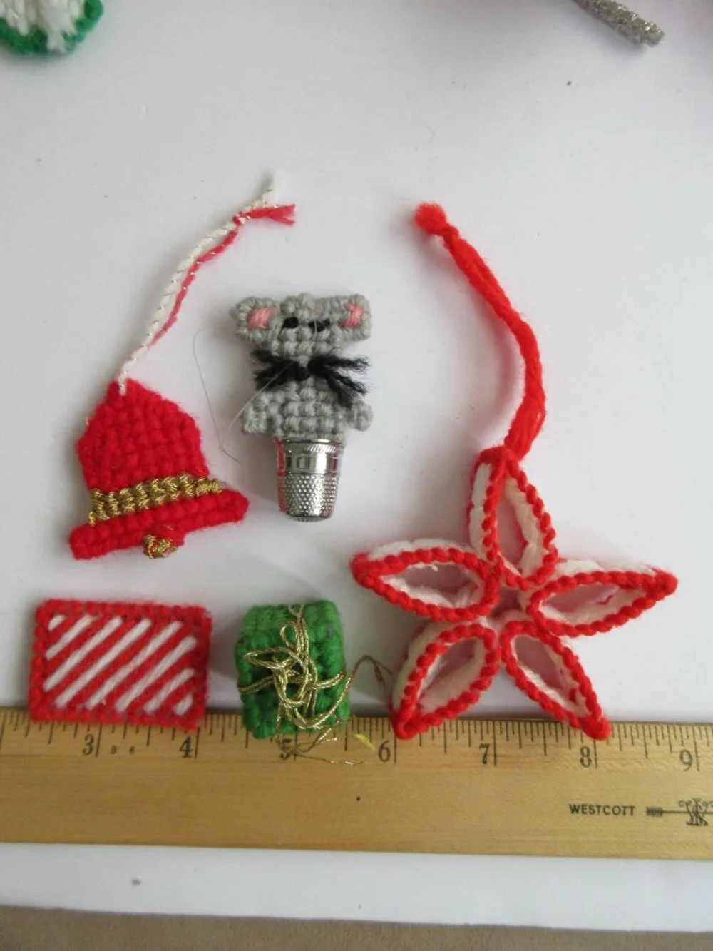 31 Plastic Canvas Handmade 3D Needlepoint Christmas Ornaments 1